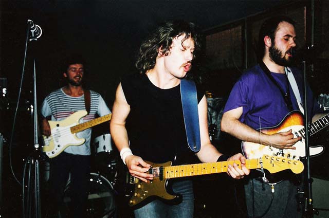 Chris, Bernd und Micha im Cafe Malaria in Kamp Lintfort, 1987